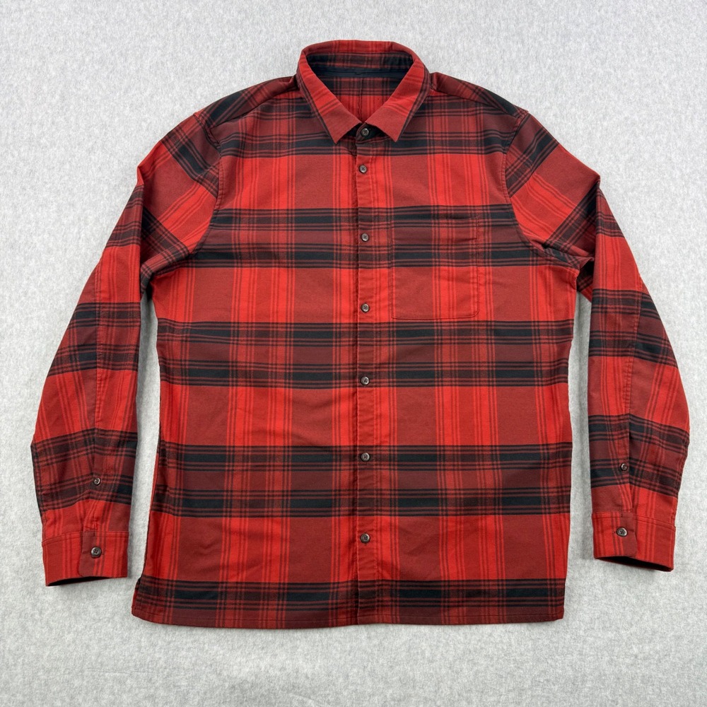 Lululemon Shirt Mens XL Red Plaid Masons Peak Flannel Button Down Long Sleeve